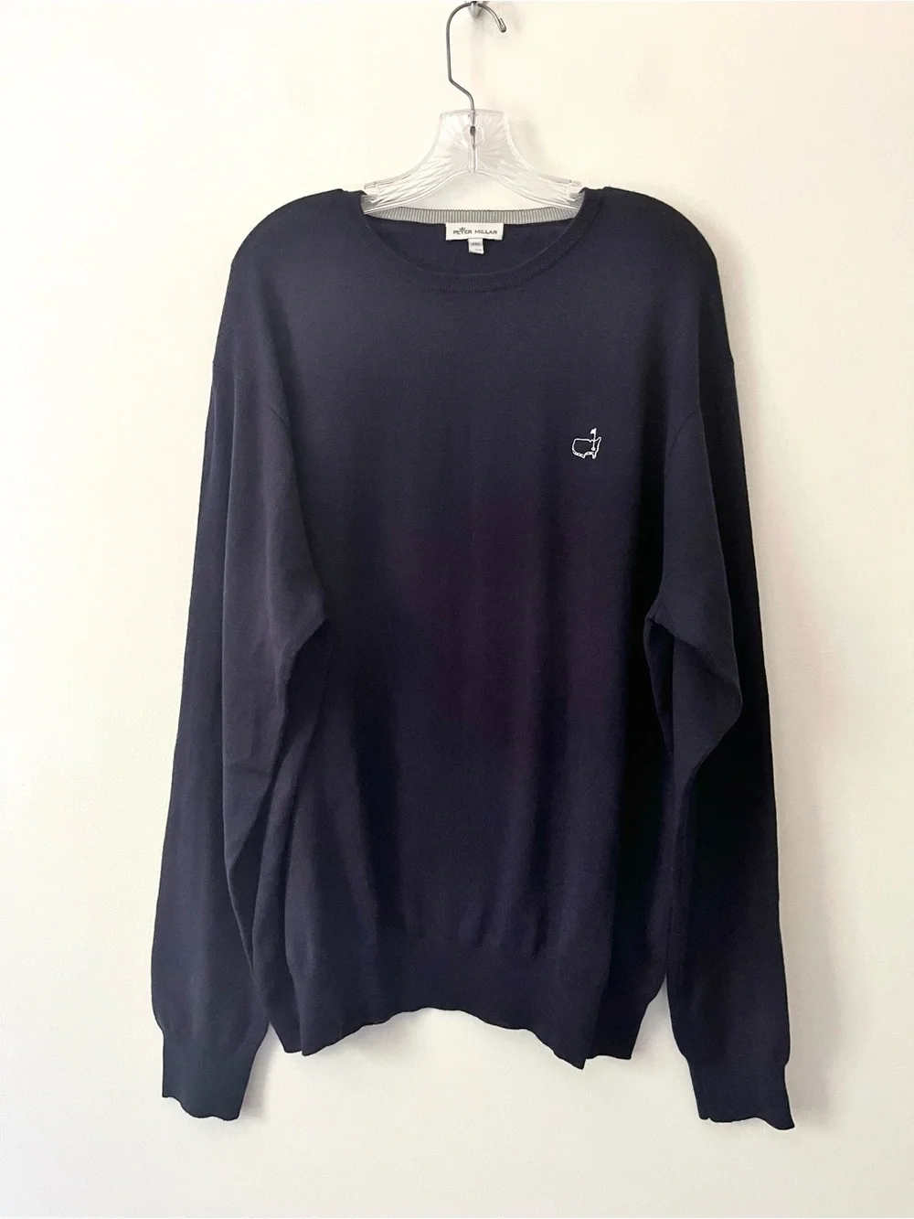 Peter Millar Merino Wool Silk Masters Navy Blue Crew Neck Sweater XXL